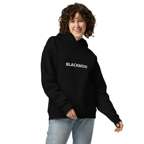 BlackMoxi Unisex oversized hoodie w/wht lettering XXX