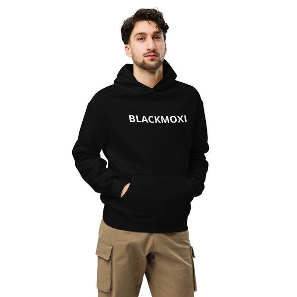 BlackMoxi Unisex oversized hoodie w/wht lettering XXX