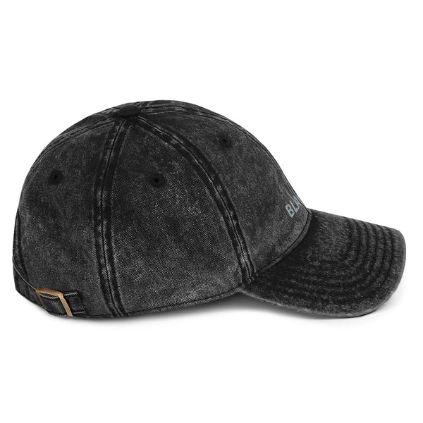 BlackMoxi Vintage Cotton Twill Cap w/blk lettering