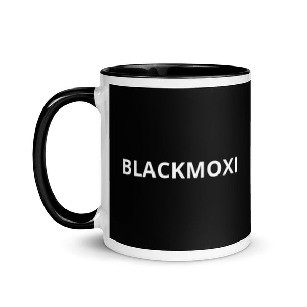 BlackMoxi Mug with Color Inside w/wht lettering