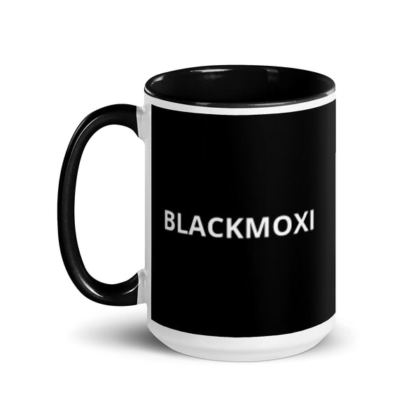 BlackMoxi Mug with Color Inside w/wht lettering