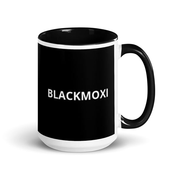 BlackMoxi Mug with Color Inside w/wht lettering