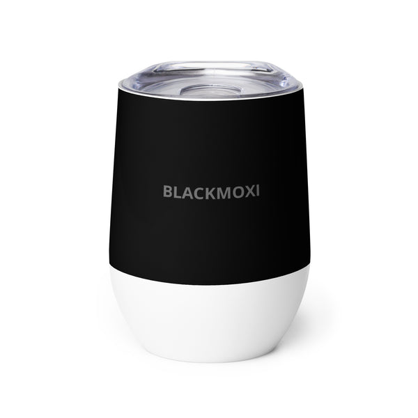 BlackMoxi Wine tumbler w/blk lettering