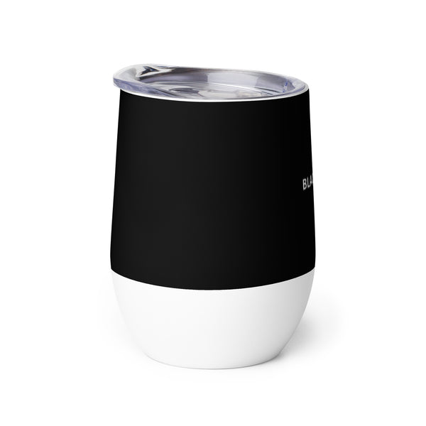 BlackMoxi Wine tumbler w/wht lettering