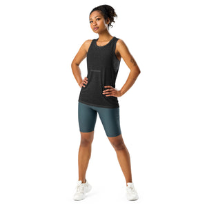 BlackMoxi Ladies’ Muscle Tank w/blk lettering