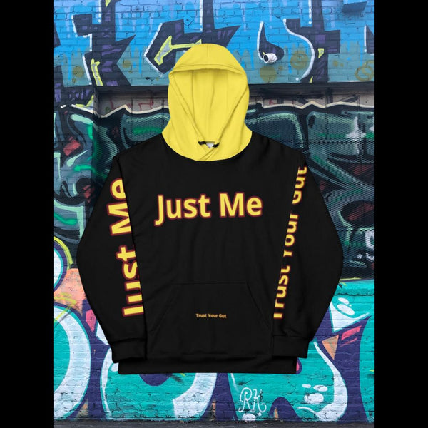 Hoodies4you "Just Me" "Trust Your Gut" All Black w/Yellow Letter