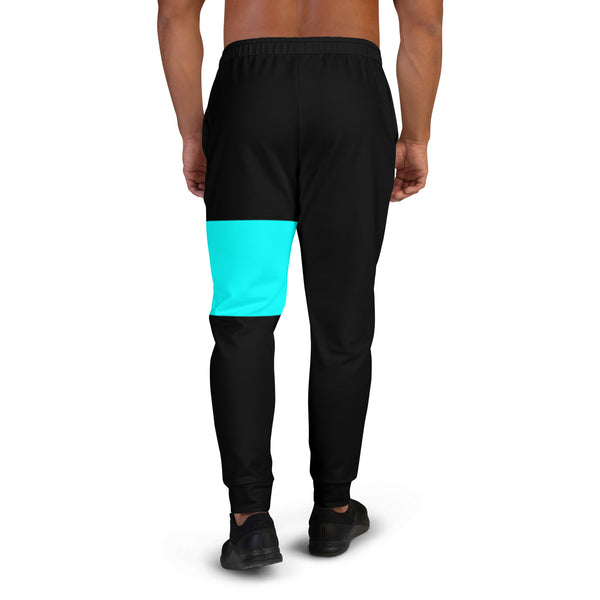 Hoodies4You "Just Me" Aqua Blue Block Logo Men's Joggers Pants #022