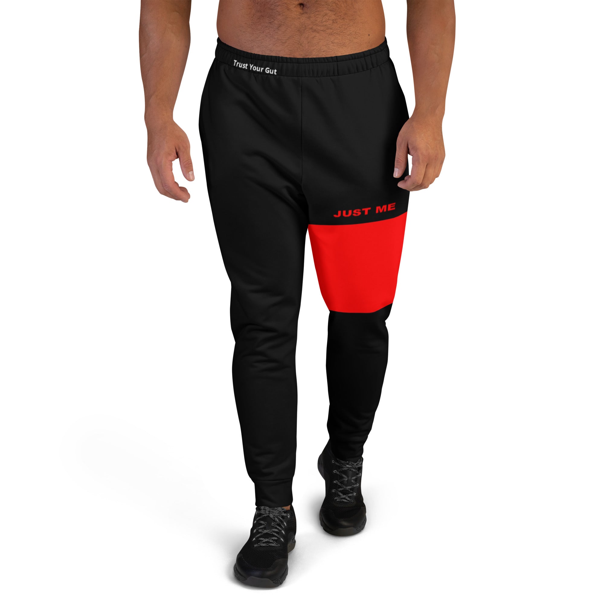 Hoodies4You "Just Me" Red Block Logo Men's Joggers Pants #006