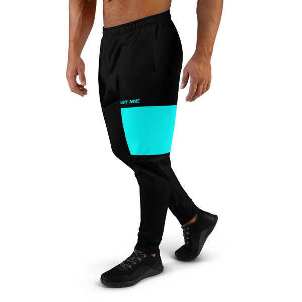 Hoodies4You "Just Me" Aqua Blue Block Logo Men's Joggers Pants #022