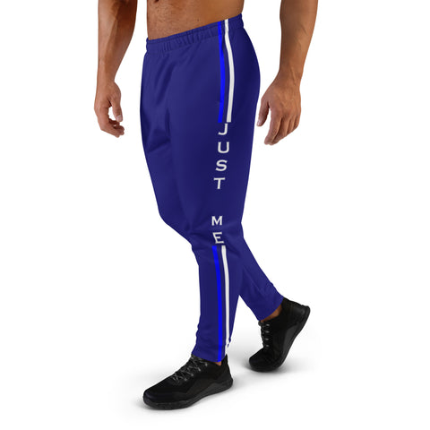 Hoodies4You "Just Me", White Lettering, Blue Men's Joggers Pants