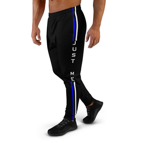 Hoodies4You "Just Me", White Lettering, Black Men's Joggers Pants