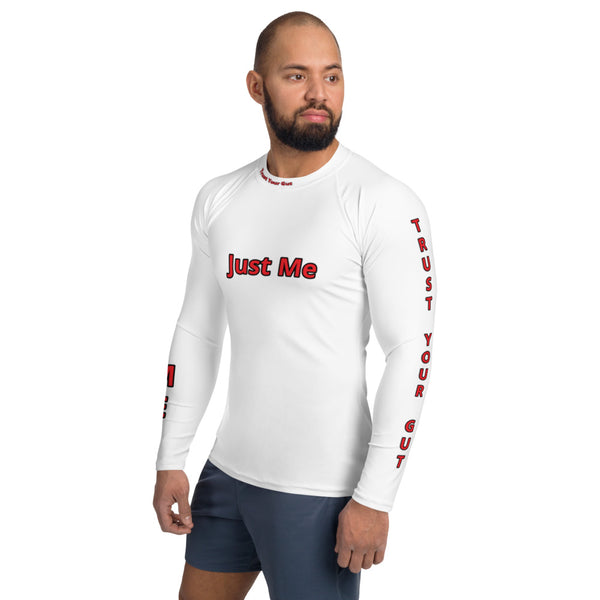 Hoodies4You "Just Me" "Trust Your Gut" - Men's White Body Glove w/Red Type