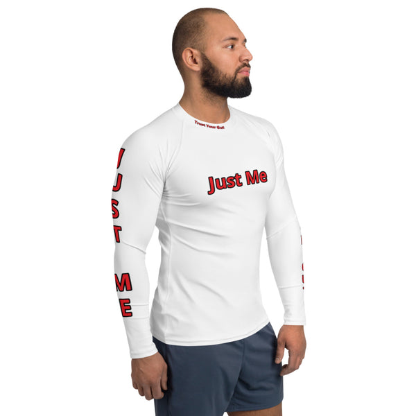 Hoodies4You "Just Me" "Trust Your Gut" - Men's White Body Glove w/Red Type