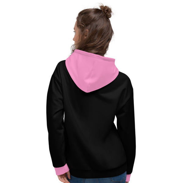 Hoodies4you "Just Me" Black w/Bubble Gum Pink Cuffs and Hood