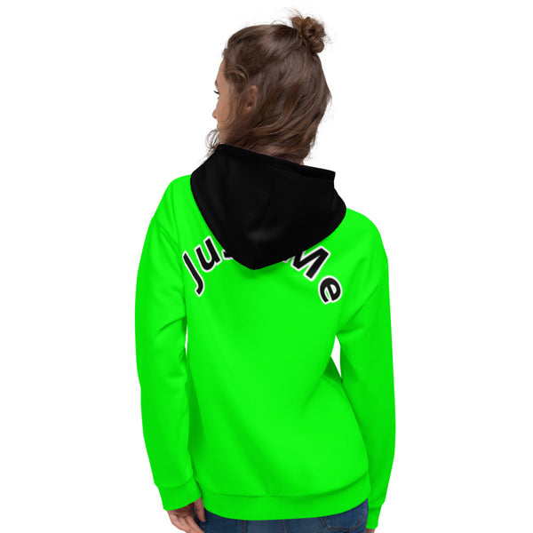 Hoodies4you "Just Me" Neon Green w/Black Hood (Back Just Me) #014