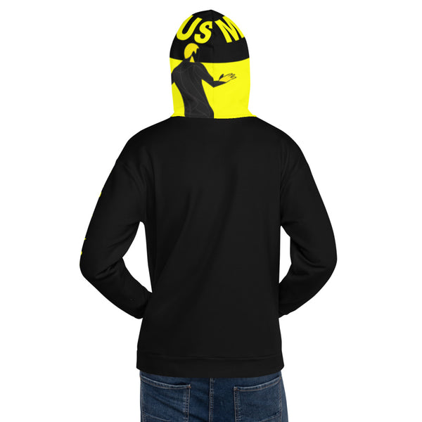 Hoodies4You "Just Me" "Trust Your Gut" Soccer Black w/Yellow and Black Hood