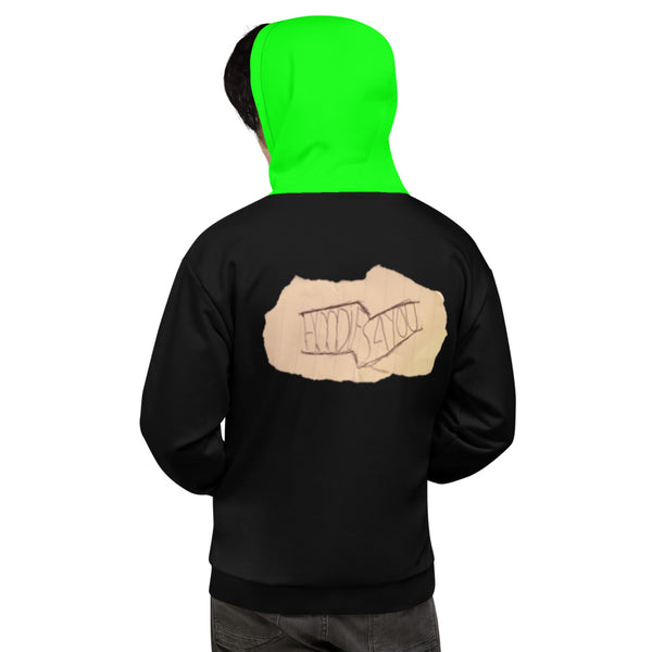 Hoodies4you "Just Me"  Black w/Green Hood