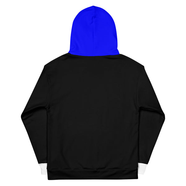 Hoodies4you "Just Me" "Trust Your Gut" Black w/White Cuffs and Blue Hood