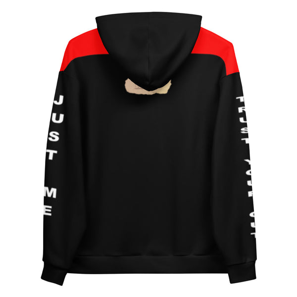 Hoodies4you "Just Me" "Trust Your Gut" Black w/Red Stripes Hoodie