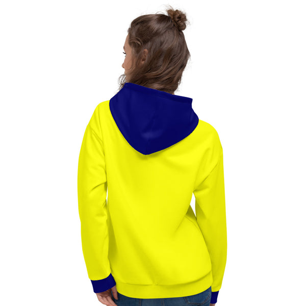Hoodies4you "Just Me" "Trust Your Gut" Yellow w/Navy Blue Cuffs and Hood