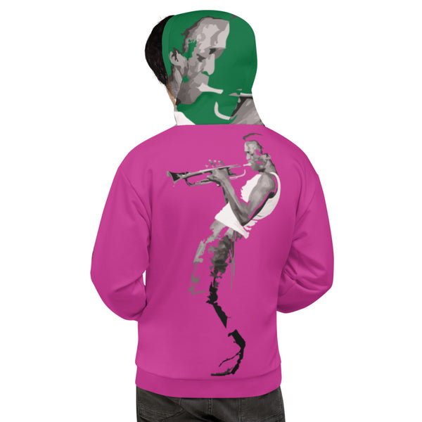 Hoodies4you "Just Me" "Trust Your Gut" Miles Davis Pink w/Forest Green Hood