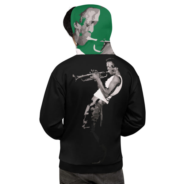 Hoodies4you "Just Me" "Trust Your Gut" Miles Davis Black w/Forest Green Hood