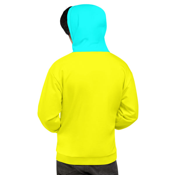 Hoodies4you "Just Me" Yellow w/Aqua Blue Cuffs and Hood