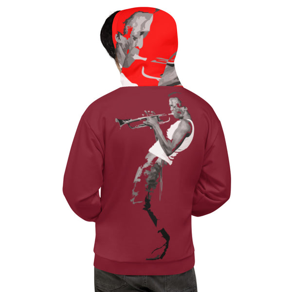 Hoodies4you "Just Me" "Trust Your Gut" Miles Davis Ruby Red w/Red Hood