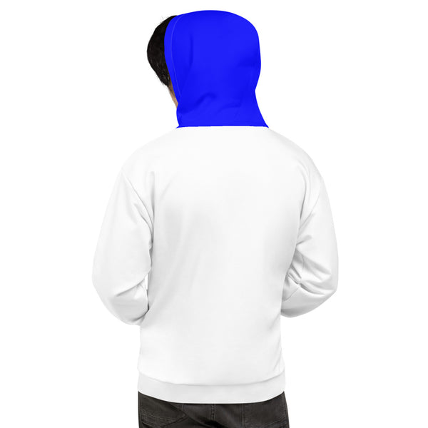 Hoodies4You "Just Me" "Trust Your Gut" White w/Blue Letters and Blue Hood