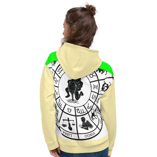"Aquarius" Women's Zodiac Sign Yellow w/Yellow Hood