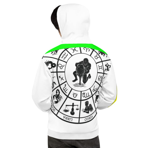 Aquarius "Just Me" "Trust You Gut" White w/White Hood, Green Pocket