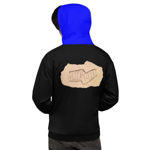 Hoodies4You "Just Me", "Trust Your Gut" Black w/Blue Box and Hood "Since 1961" Back Tag