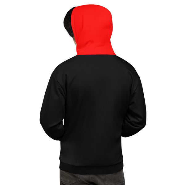 Hoodies4You "Just Me", "Trust Your Gut" Black w/Red Box Letter and Hood