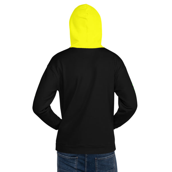Hoodies4You "Just Me", "Trust Your Gut" Black w/Green Letter and Yellow Hood