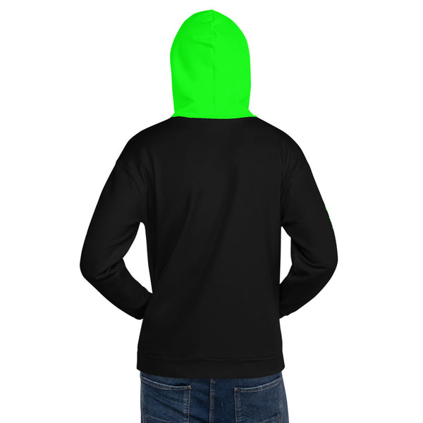 Hoodies4You "Just Me", "Trust Your Gut" Black w/Neon Green Hood