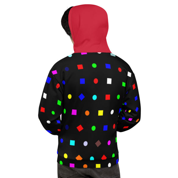 Hoodies4You "Just Me" Colorful Shapes w/Ruby Red Hood