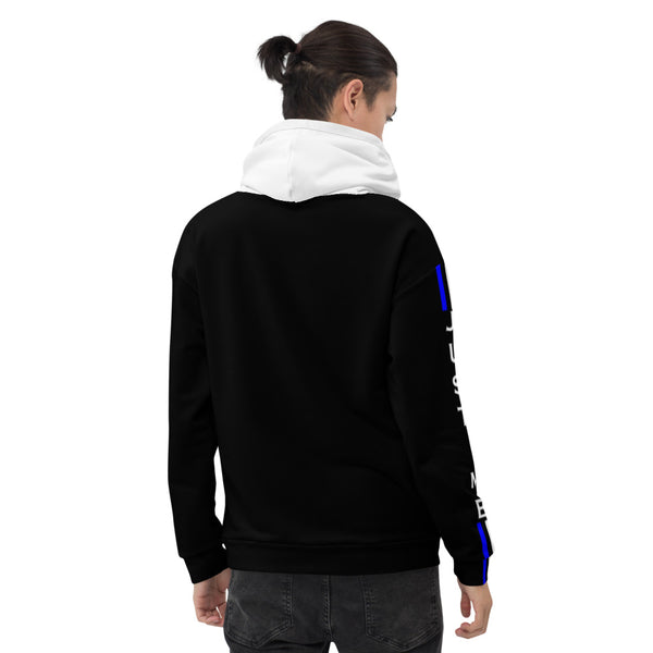 Hoodies4You "Just Me" Dual Stripes Black w/White Hood