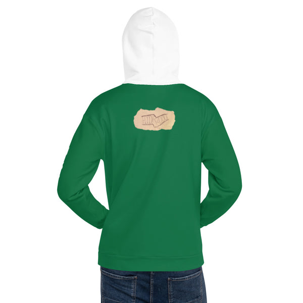 Hoodies4You "Just Me" Dual Stripes Green w/White Hood