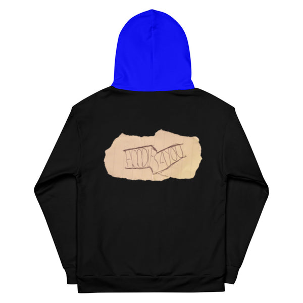 Hoodies4You "Just Me" "Trust Your Gut" Black w/Blue Letters and Hood