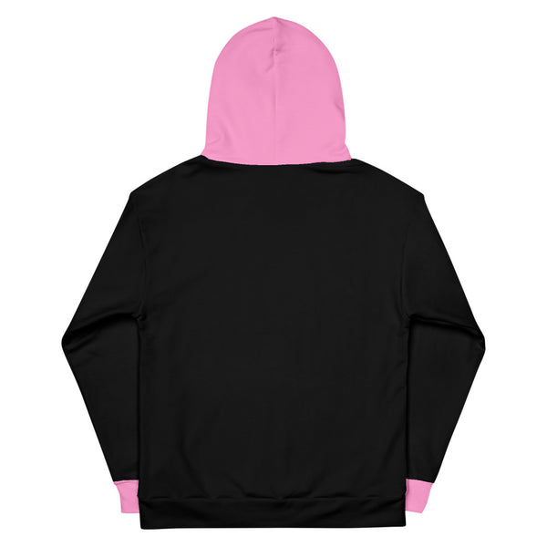 Hoodies4You "Just Me" "Trust Your Gut" Black w/Bubble Gum Pink Cuffs and Hood