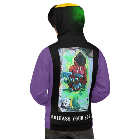 Hoodies4You "RELEASE YOUR SOUL" Black & Purple w/Black hood