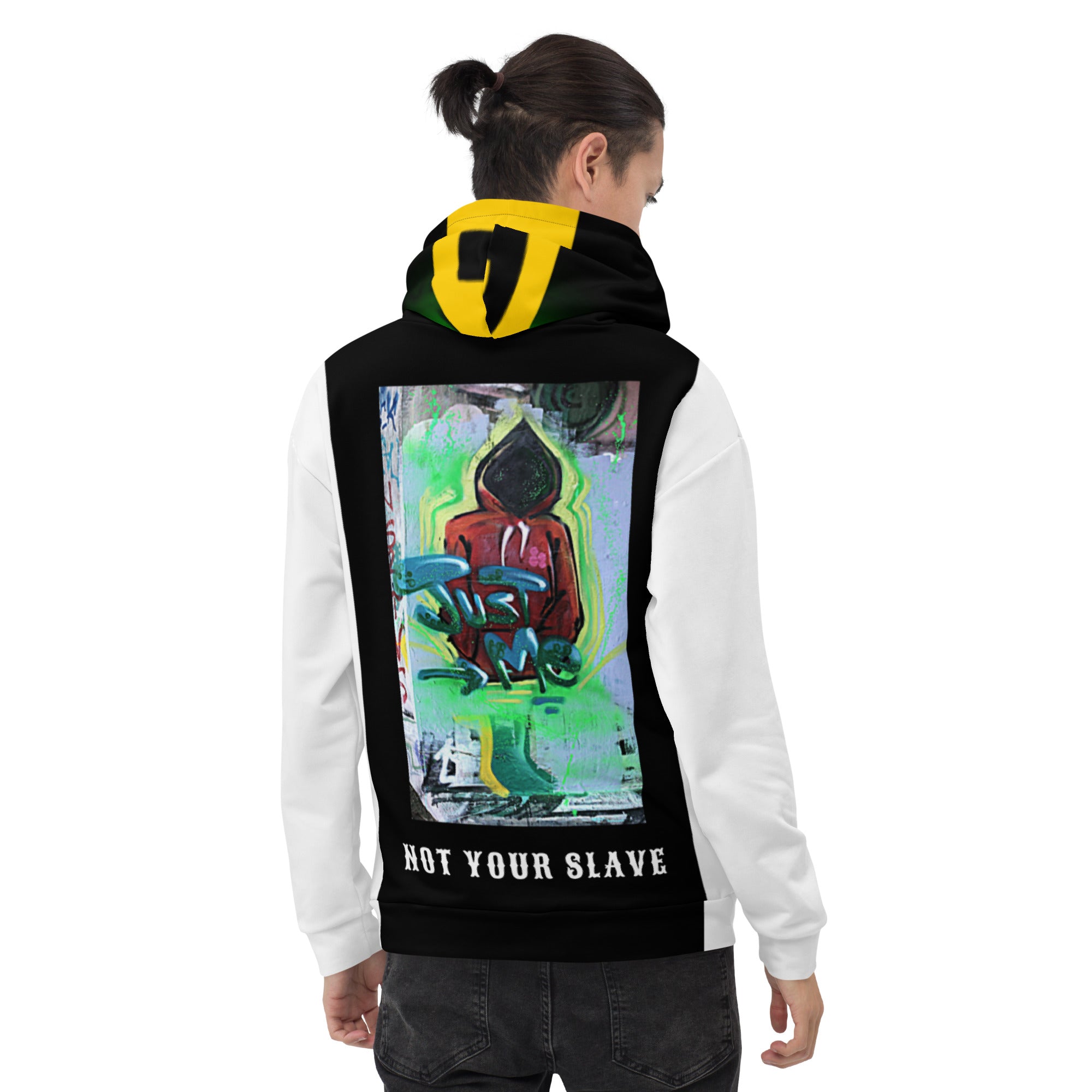 Hoodies4You "Not Your Slave" Black & White w/Black Hood
