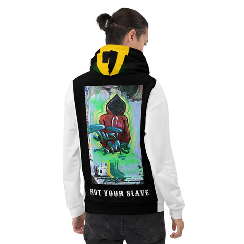 Hoodies4You "Not Your Slave" Black & White w/Black Hood