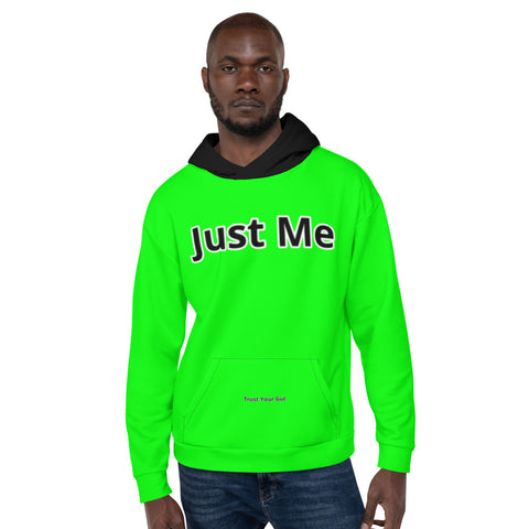 Hoodies4You "Just Me" Neon Green w/Black Hood (Back Just Me) #014