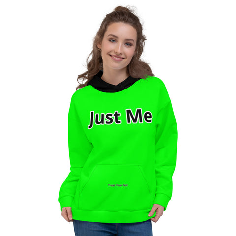 Hoodies4you "Just Me" Neon Green w/Black Hood (Back Just Me) #014