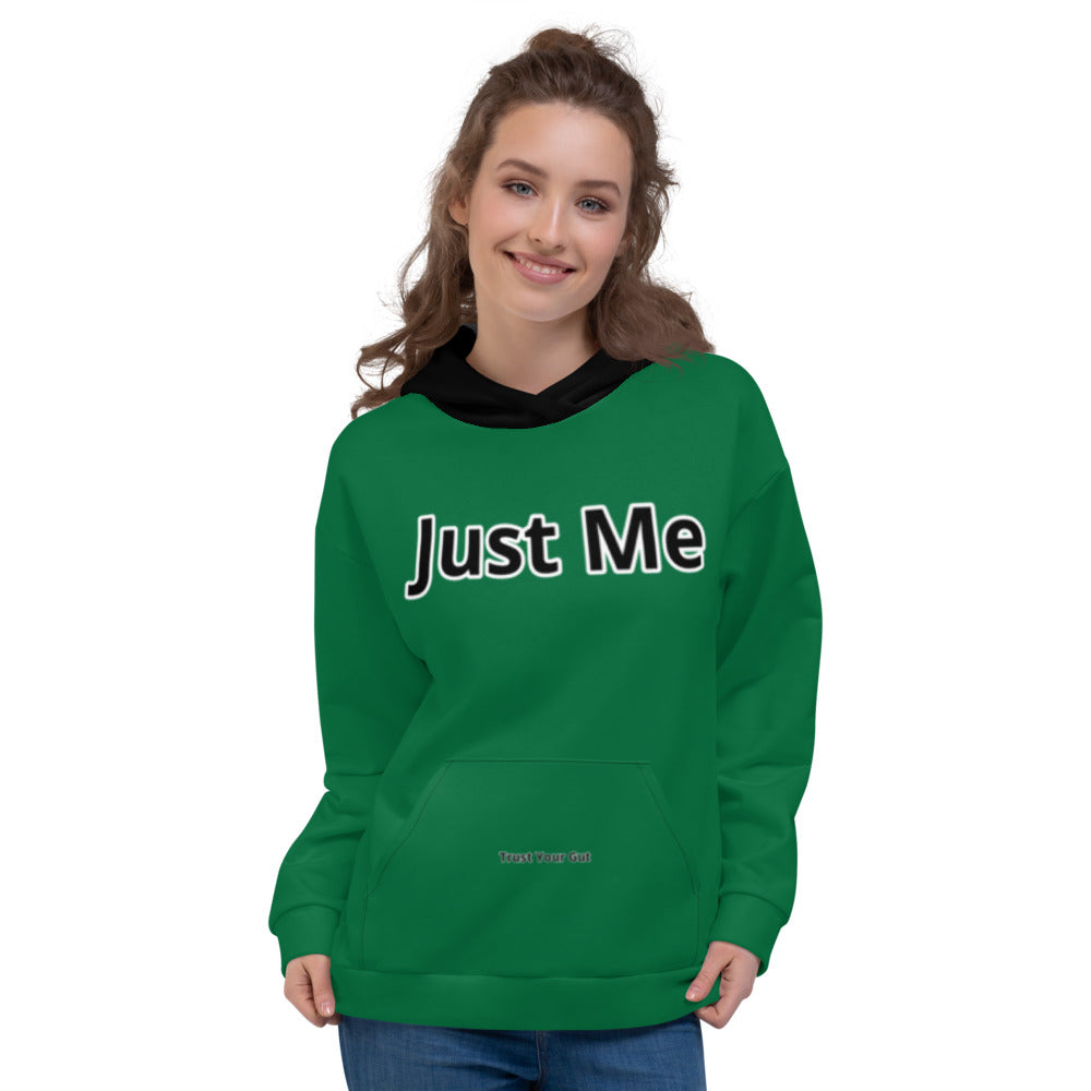Hoodies4you "Just Me" Forest Green w/Black Hood (Back Just Me) #013
