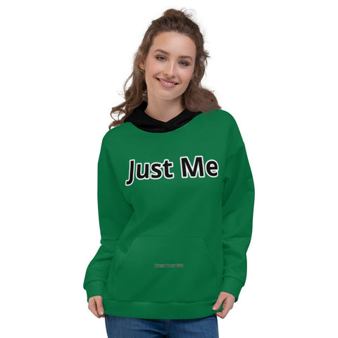Hoodies4you "Just Me" Forest Green w/Black Hood (Back Just Me) #013
