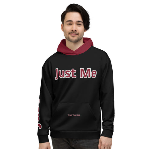 Hoodies4You "Just Me" "Trust Your Gut" Black w/Ruby Red Hood