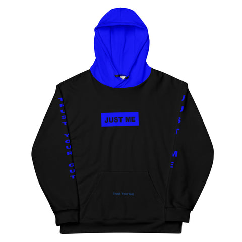 Hoodies4you "Just Me" Trust Your Gut" Black w/Blue Hood
