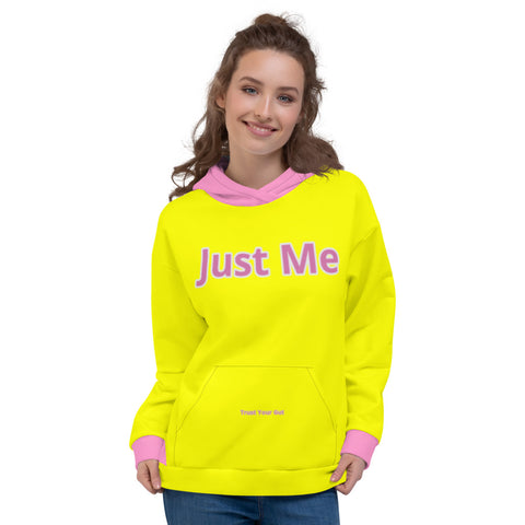 Hoodies4you "Just Me" Yellow w/Bubble Gum Pink Cuffs and Hood